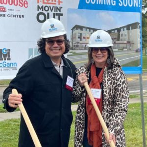 Sara and Carlos Alvarado at Red Caboose Groundbreaking